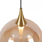 Lámpara colgante vidrio ámbar metal negro dorado Ø48 cm LED 5x3.8W  - LULC0323