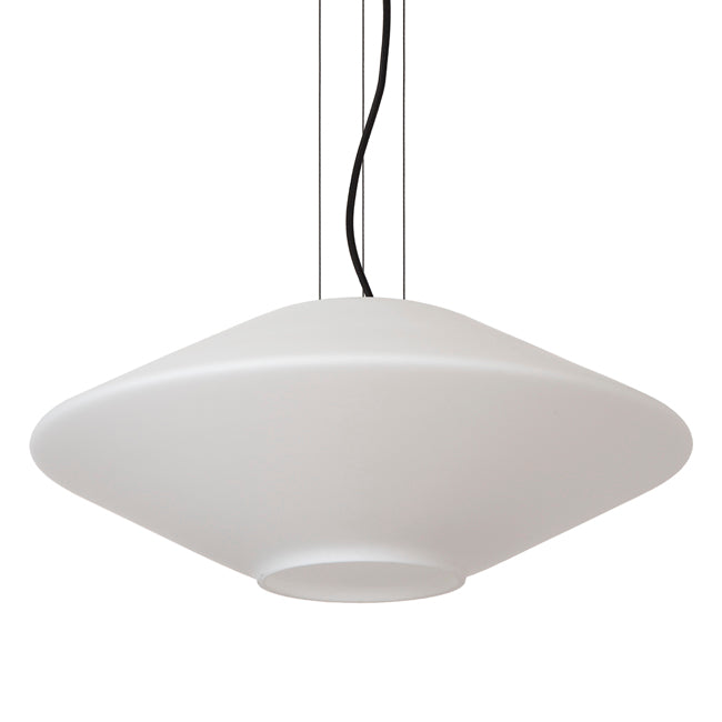 Lampara colgante vidrio opal Ø50x20 cm E27 - LULC0324