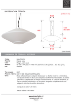 Lampara colgante vidrio opal Ø50x20 cm E27 - LULC0324