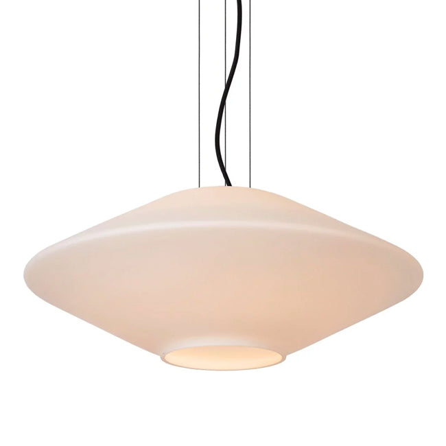 Lampara colgante vidrio opal Ø50x20 cm E27 - LULC0324