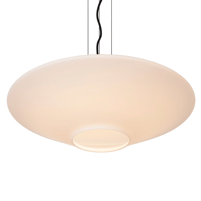 Lampara colgante vidrio opal Ø50x20 cm E27 - LULC0324