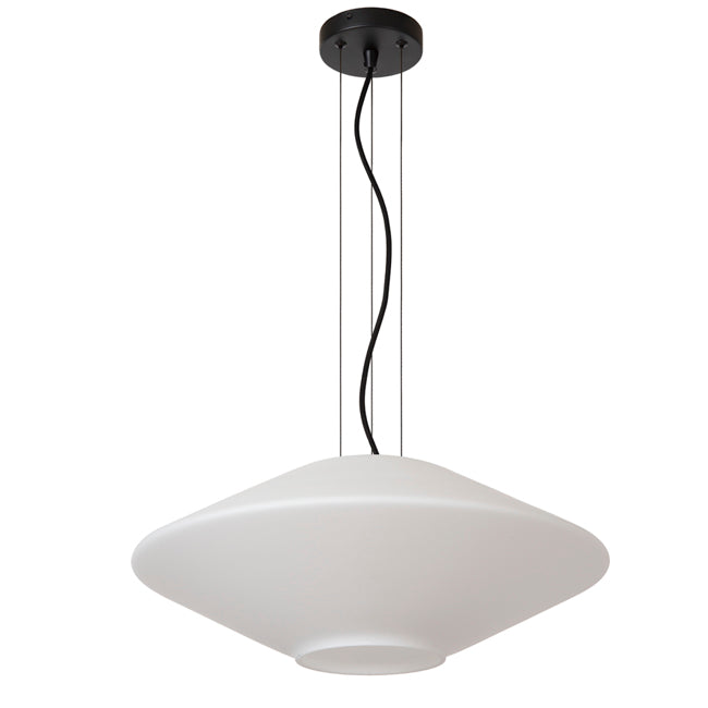 Lampara colgante vidrio opal Ø50x20 cm E27 - LULC0324