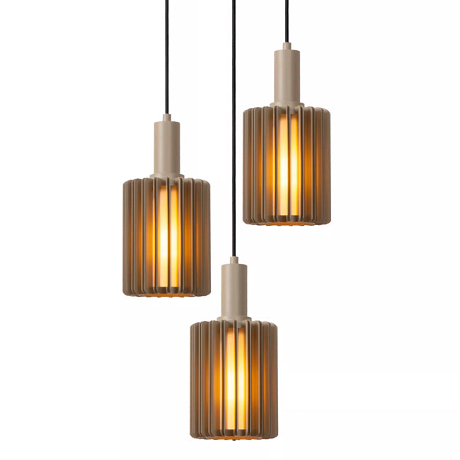 Lámpara colgante aluminio taupe Ø40cm 3 luces E27 - LULC0326