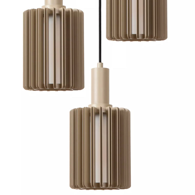 Lámpara colgante aluminio taupe Ø40cm 3 luces E27 - LULC0326