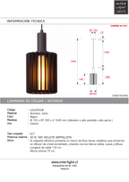 Lámpara colgante aluminio negro Ø15 cm E27 - LULC0328