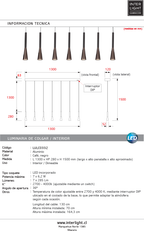 Lámpara colgante alumino caé negro dimeable 7 luces 6,2W 2700K 4000K LED - LULC0332