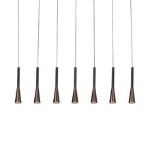 Cargar imagen en el visor de la galería, Lámpara colgante alumino caé negro dimeable 7 luces 6,2W 2700K 4000K LED - LULC0332
