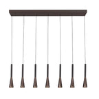 Lámpara colgante alumino caé negro dimeable 7 luces 6,2W 2700K 4000K LED - LULC0332