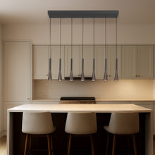 Cargar imagen en el visor de la galería, Lámpara colgante alumino caé negro dimeable 7 luces 6,2W 2700K 4000K LED - LULC0332
