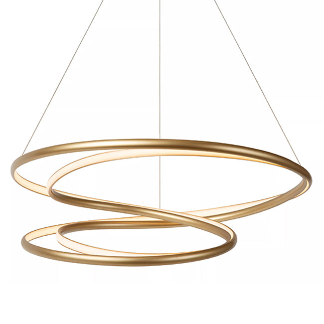 Lámpara colgante aluminio policloruro de vinilo oro mate dimeable Ø80cm 74W LED - LULC0334