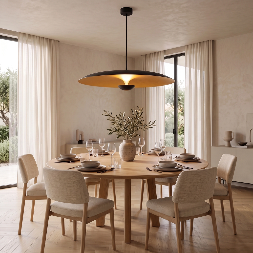 Lámpara colgante aluminio negro oro mate Ø80 cm 22w LED - LULC0335