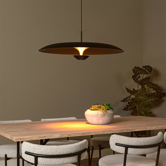Lámpara colgante aluminio negro oro mate Ø80 cm 22w LED - LULC0335