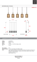 Lámpara colgante aluminio taupe  5 luces E27 - LULC0336