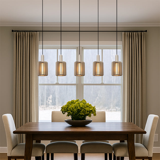 Lámpara colgante aluminio taupe  5 luces E27 - LULC0336