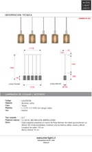 Cargar imagen en el visor de la galería, Lámpara colgante aluminio taupe  5 luces E27 - LULC0336
