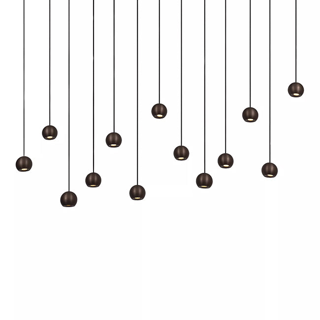 Lámpara colgante  alumnio negro café dimeable 130 cm 13x5,7W LED - LULC0338