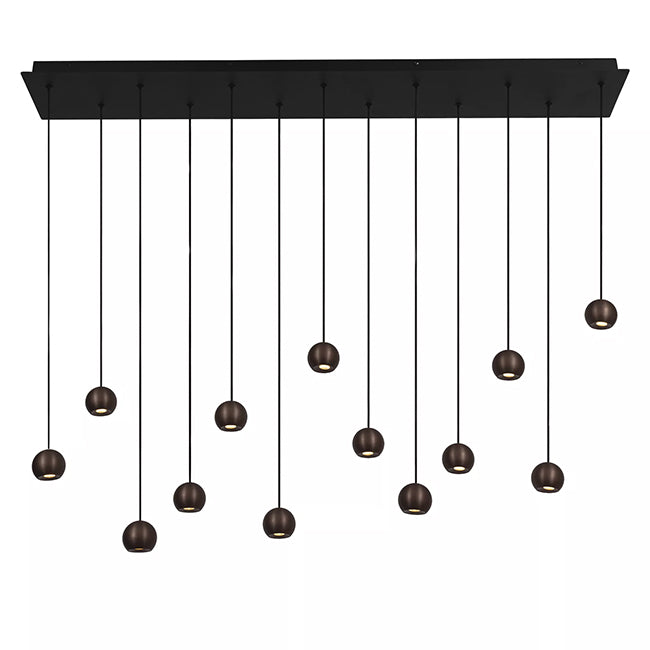Lámpara colgante  alumnio negro café dimeable 130 cm 13x5,7W LED - LULC0338