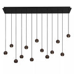 Lámpara colgante  alumnio negro café dimeable 130 cm 13x5,7W LED - LULC0338