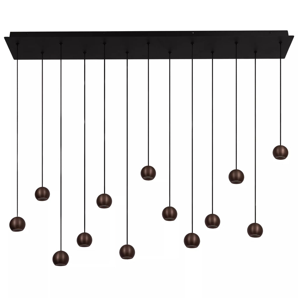Lámpara colgante  alumnio negro café dimeable 130 cm 13x5,7W LED - LULC0338