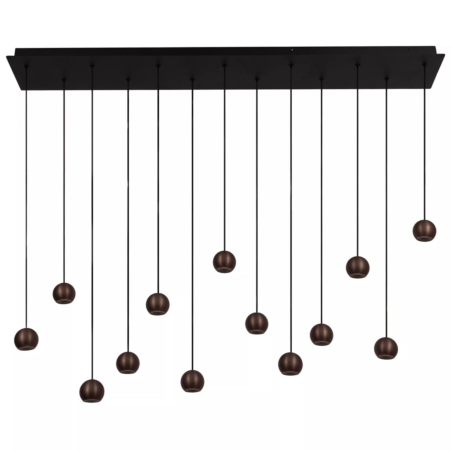Lámpara colgante  alumnio negro café dimeable 130 cm 13x5,7W LED - LULC0338