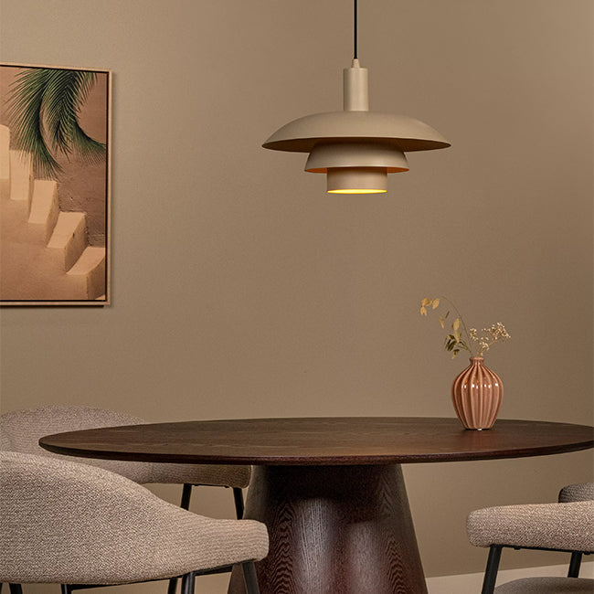Lámpara colgante metal taupe Ø38x24,5 cm E27 - LULC0342