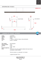 Lámpara colgante  madera negro dimeable  1,80x 1,50 xm 28W LED  - LULC0344