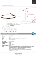 Lámpara colgante alumino café con sensor de movimiento Ø 80 cm 50W LED - LULC0345