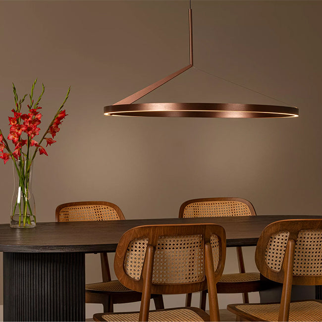 Lámpara colgante alumino café con sensor de movimiento Ø 80 cm 50W LED - LULC0345
