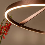 Lámpara colgante alumino café con sensor de movimiento Ø 80 cm 50W LED - LULC0345