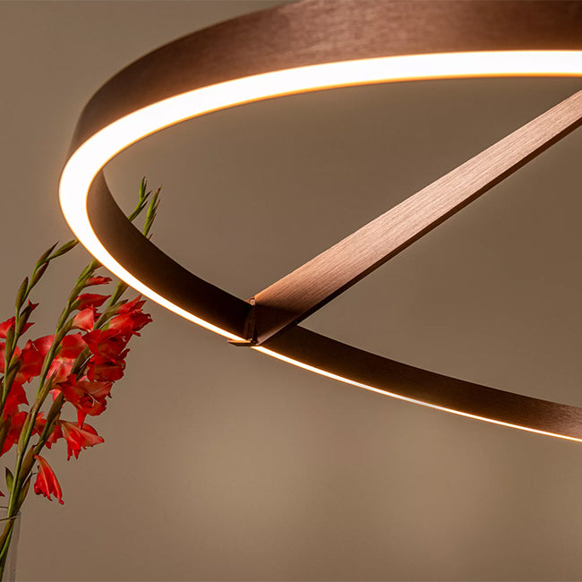 Lámpara colgante alumino café con sensor de movimiento Ø 80 cm 50W LED - LULC0345