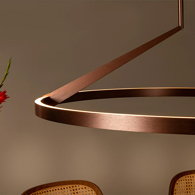 Lámpara colgante alumino café con sensor de movimiento Ø 80 cm 50W LED - LULC0345