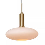 Lámpara colgante metal oro mate vidrio opal Ø 30 cm E27 - LULC0349
