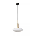 Lámpara colgante metal oro mate vidrio opal Ø 30 cm E27 - LULC0349