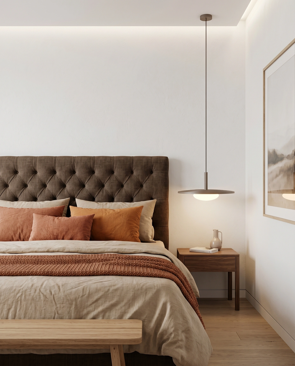 Lámpara colgante madera taupe Ø38.7 cm LED - LULC0353