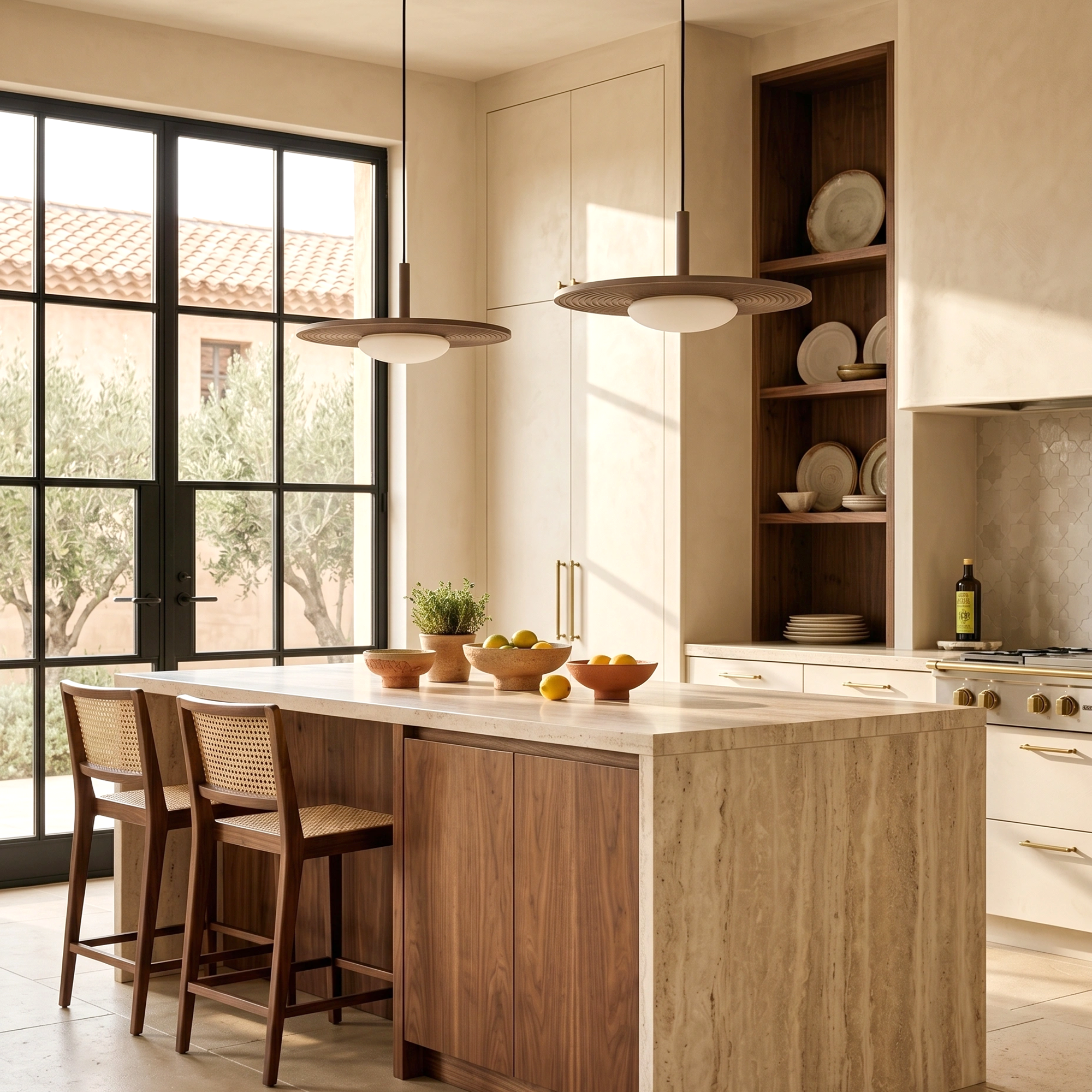 Lámpara colgante madera taupe Ø38.7 cm LED - LULC0353