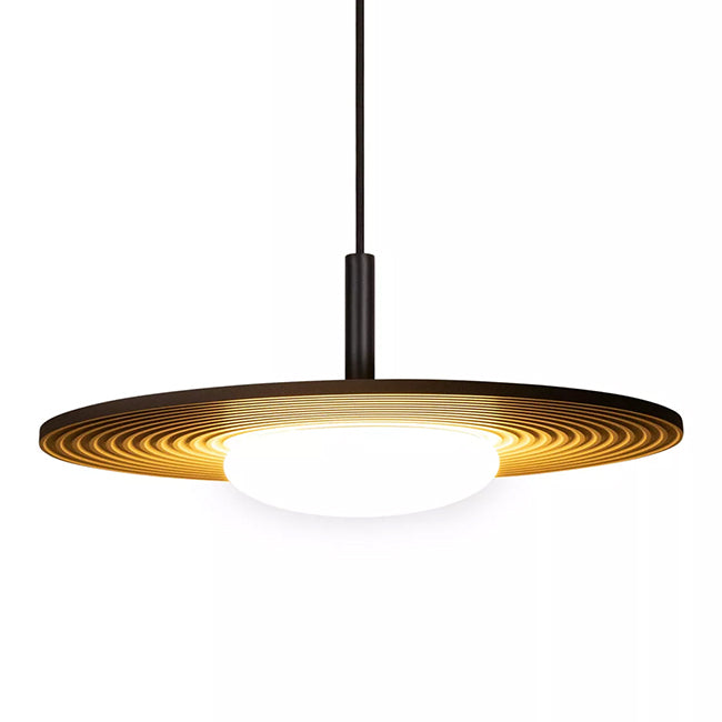 Lámpara colgante madera taupe Ø38.7 cm LED - LULC0353