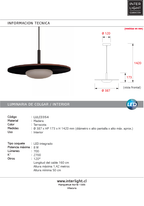 Lámpara colgante madera terracota Ø38.7 cm LED - LULC0354