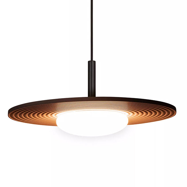 Lámpara colgante madera terracota Ø38.7 cm LED - LULC0354