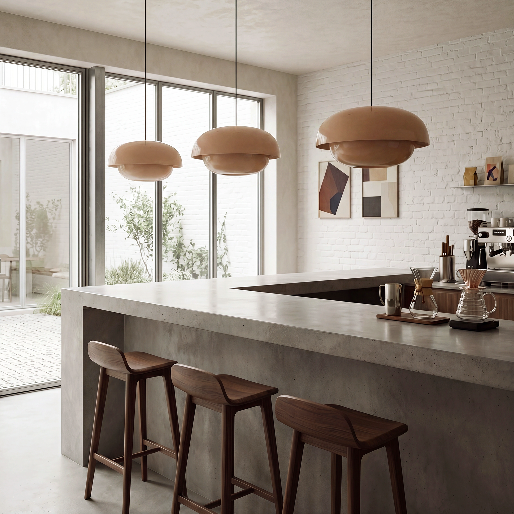 Lámpara colgante metal taupe Ø40 cm E27 - LULC0355
