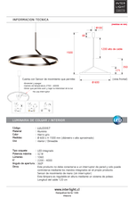 Lámpara colgante metal Negro sensor de movimiento Ø60 cm 24w - LULC0357