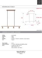 Lámpara colgante metal taupe 95 cm 4xGU10 - LULC0360