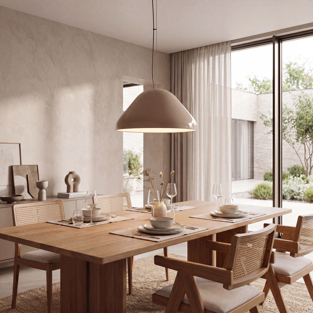 Lámpara colgante metal taupe Ø56x25 cm E27 - LULC0361