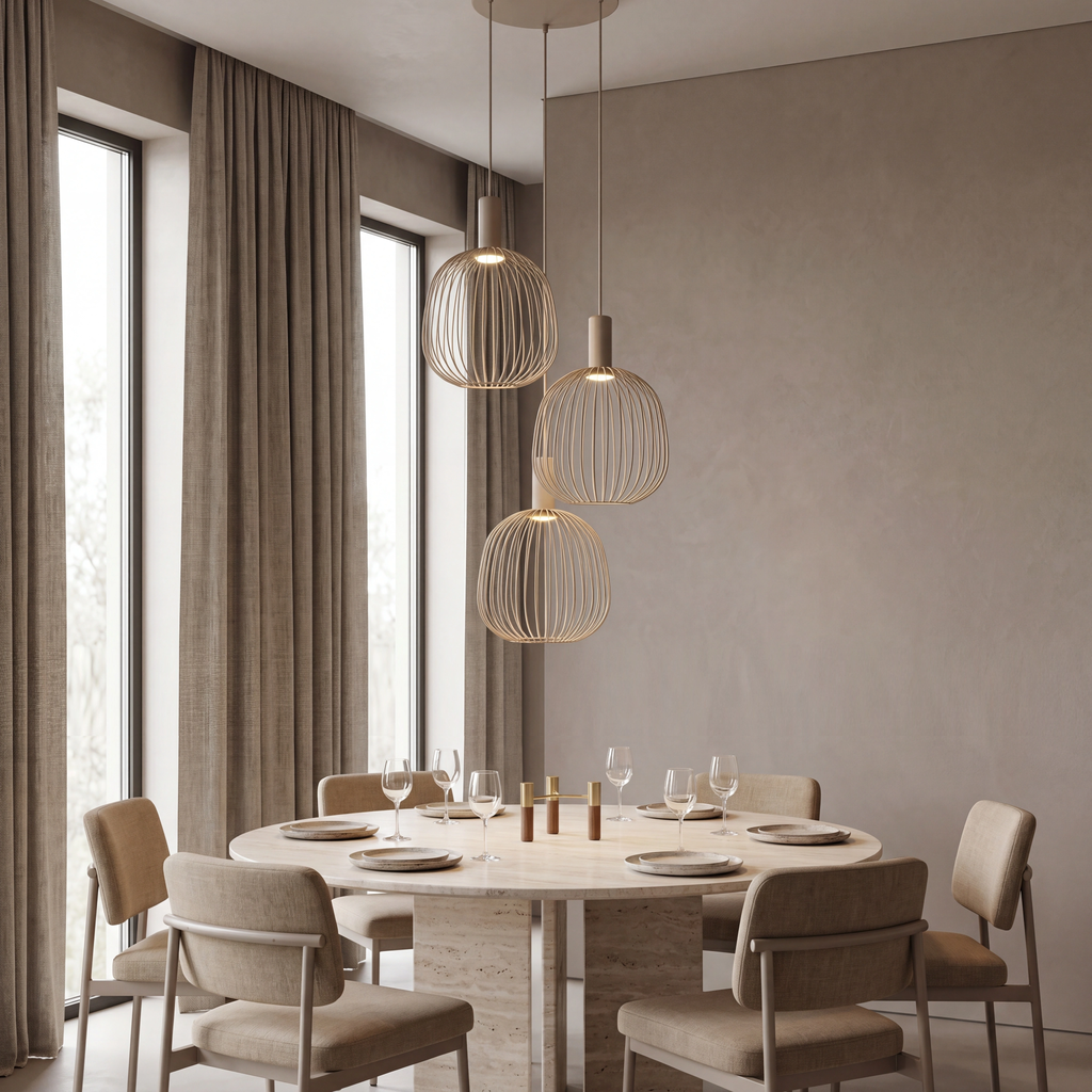Lámpara colgante metal taupe Ø50x1.60 cm 3 luces GU10 (MR11) -  LULC0362