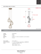Lámpara colgante metal taupe Ø50x1.60 cm 3 luces GU10 (MR11) -  LULC0362