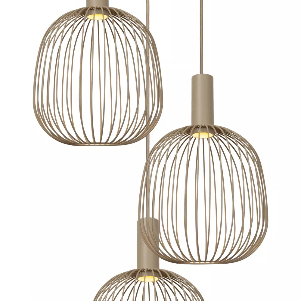 Lámpara colgante metal taupe Ø50x1.60 cm 3 luces GU10 (MR11) -  LULC0362