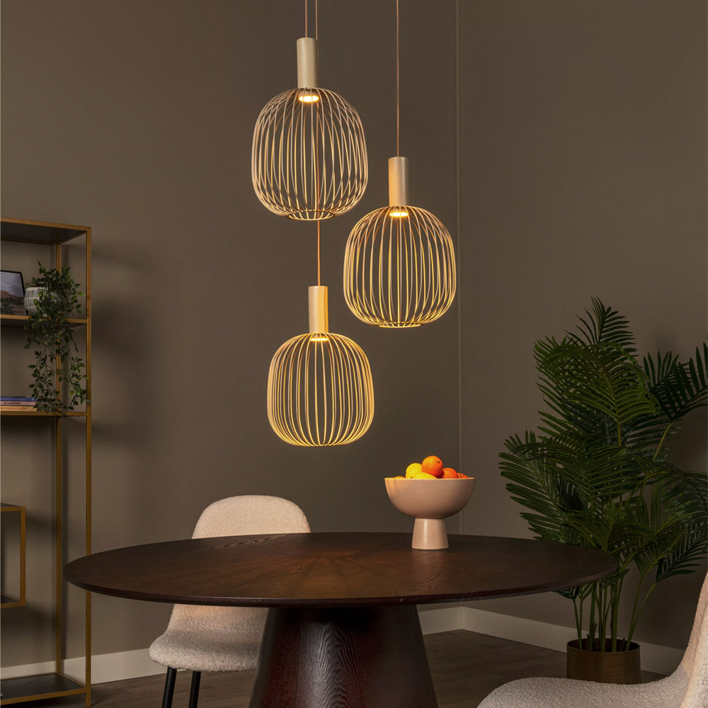 Lámpara colgante metal taupe Ø50x1.60 cm 3 luces GU10 (MR11) -  LULC0362