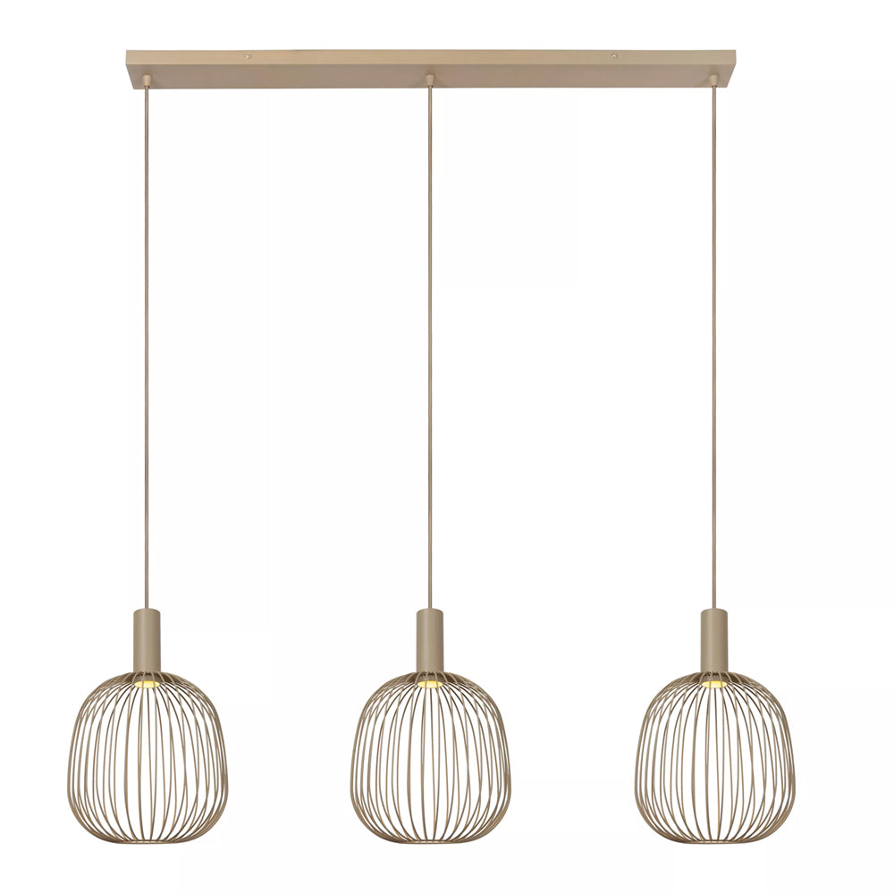 Lámpara colgante metal taupe  1,16 x 1,65 metro 3xGU10 (MR11) - LULC0363