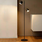 Lámpara de pie metal negro Ø23x1,41 cm 2 luces 5W- LULP0035