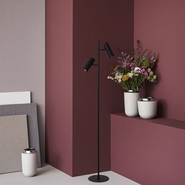 Lámpara de pie metal negro Ø22x14 cm 2 luces GU10 - LULP0070