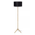 Lámpara de pie textil negro metal oro mate Ø38x1,47 cm E27 - LULP0069